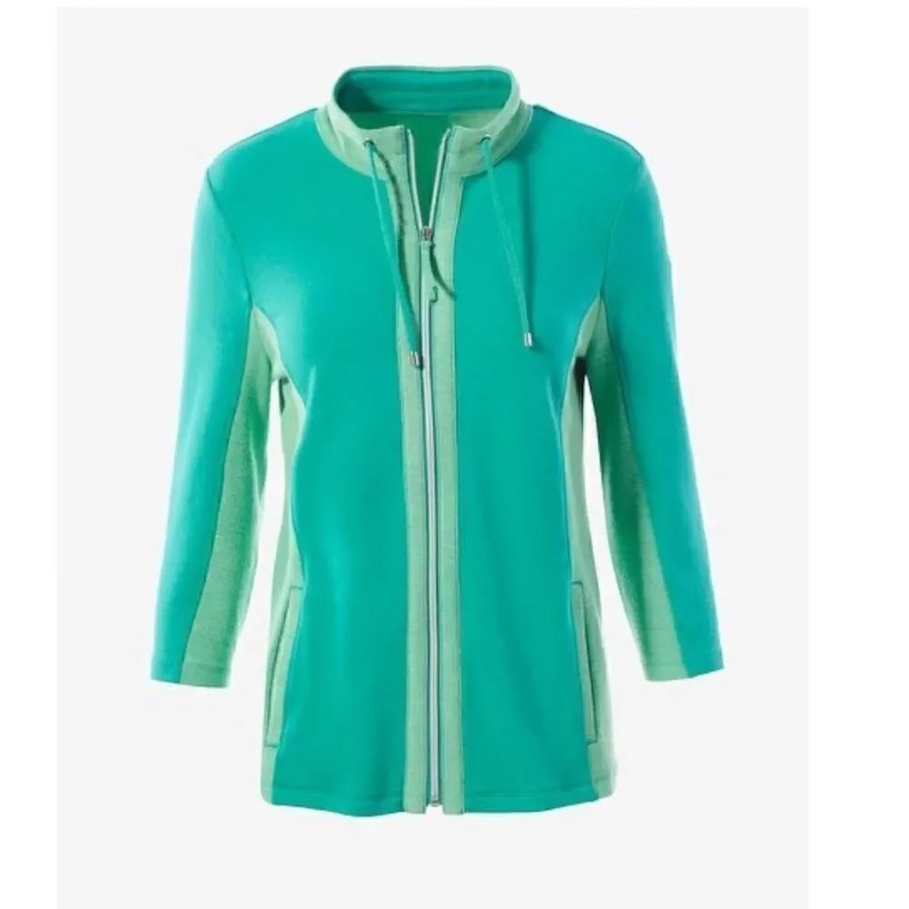 Chico's Weekends Color Twist Zip-Front Jacket